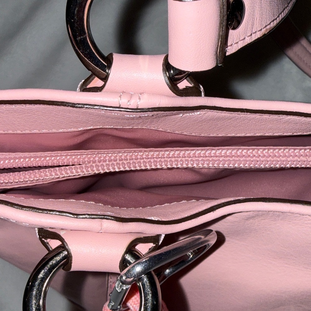 Coach Pink Leather Shoulder Bag with Front Buckle Pocket - Picture 12 of 16